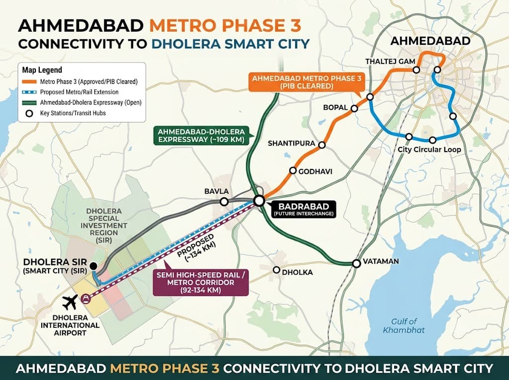 Ahmedabad Metro Phase 3 PIB Clearance: Boosting Connectivity to Dholera Smart City